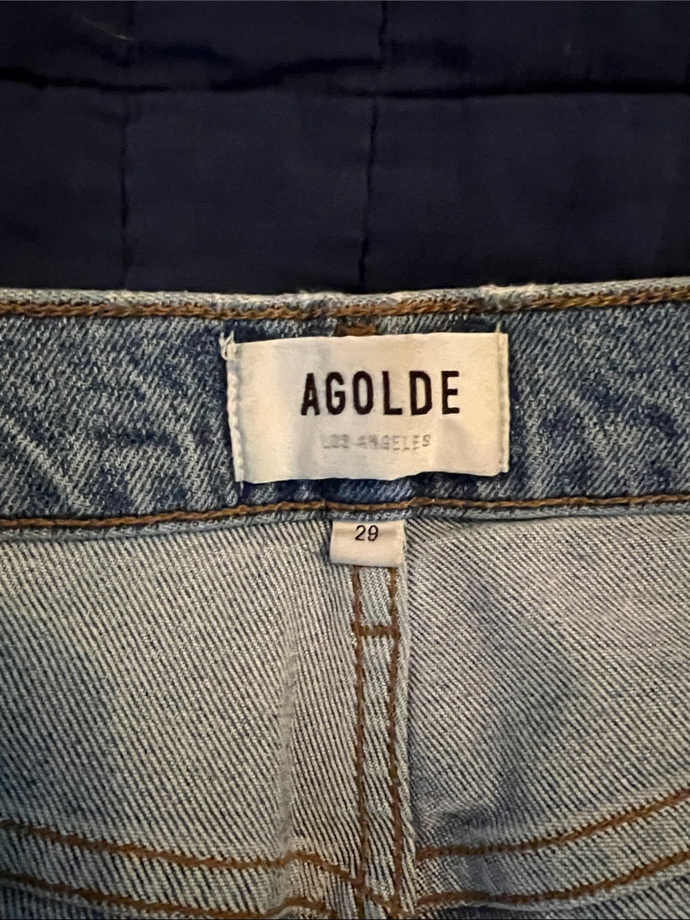 Agolde Riley High Rise Crop Light Wash Ripped Jeans - Picture 4 of 6